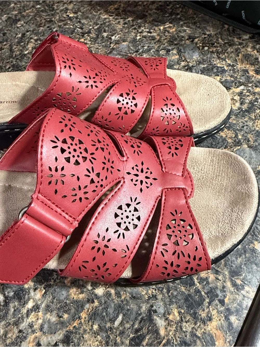croft & barrow Red Perforated sandals for Women